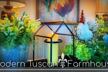 MODERN TUSCAN FARMHOUSE DINING ROOM - PART 1! LET'S DECORATE! 🐓🌻
