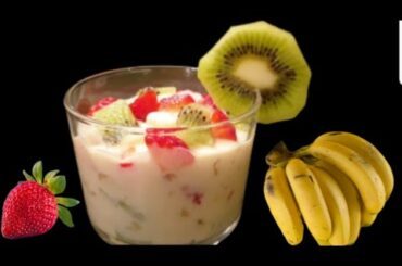 Fresh cream Fruit salad|Fruit Dessert in 2 minutes|Quick Recipe|with english subtitles