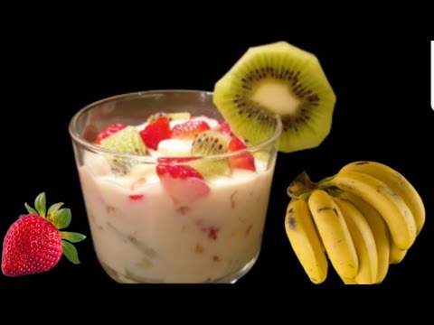 Fresh cream Fruit salad|Fruit Dessert in 2 minutes|Quick Recipe|with english subtitles Fresh cream Fruit salad|Fruit Dessert in 2 minutes|Quick Recipe|with english subtitles