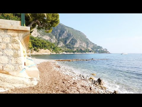 The beach of Eze sur Mer in French Riviera The beach of Eze sur Mer in French Riviera