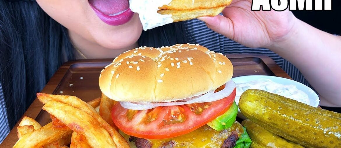ASMR CHEESEBURGER & FRENCH FRIES *HOMEMADE* (Eating Sounds) Fries Dipping Sauce *RECIPE* | ASMR Phan ASMR CHEESEBURGER & FRENCH FRIES *HOMEMADE* (Eating Sounds) Fries Dipping Sauce *RECIPE* | ASMR Phan