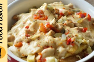 Chicken loaded fries with white sauce Recipe By Food Fusion