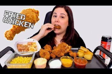 FRIED CHICKEN MUKBANG • Dirty Fries, mozerella sticks, chili cheese, onion rings, butter sweet corn!