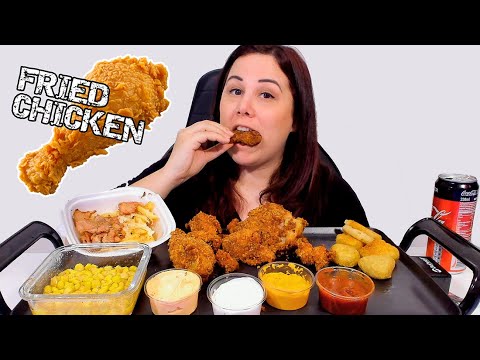 FRIED CHICKEN MUKBANG • Dirty Fries, mozerella sticks, chili cheese, onion rings, butter sweet corn! FRIED CHICKEN MUKBANG • Dirty Fries, mozerella sticks, chili cheese, onion rings, butter sweet corn!