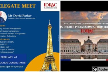 Study in France with Paid Internship 600 Euro/Two Year PSW-IDRAC France Feb 7 2020 Event in Kochi
