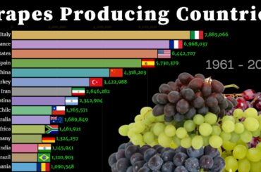 Largest Grapes Producing Countries 1961 - 2020