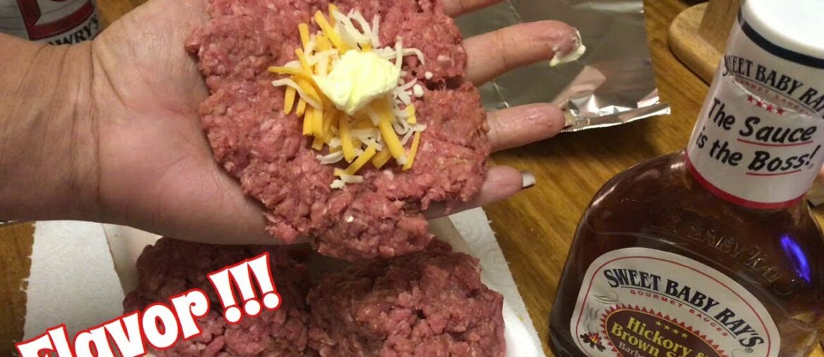 FLAVOR INFUSED CHEESE STUFFED BURGERS And Air Fryer French Fries! 🍟