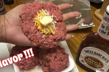 FLAVOR INFUSED CHEESE STUFFED BURGERS And Air Fryer French Fries! 🍟