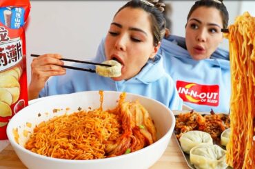 ASMR KIMCHI RECIPE & KIMCHI FRIED NOODLES, LARGE DUMPLINGS, SPICY SEAFOOD MUKBANG