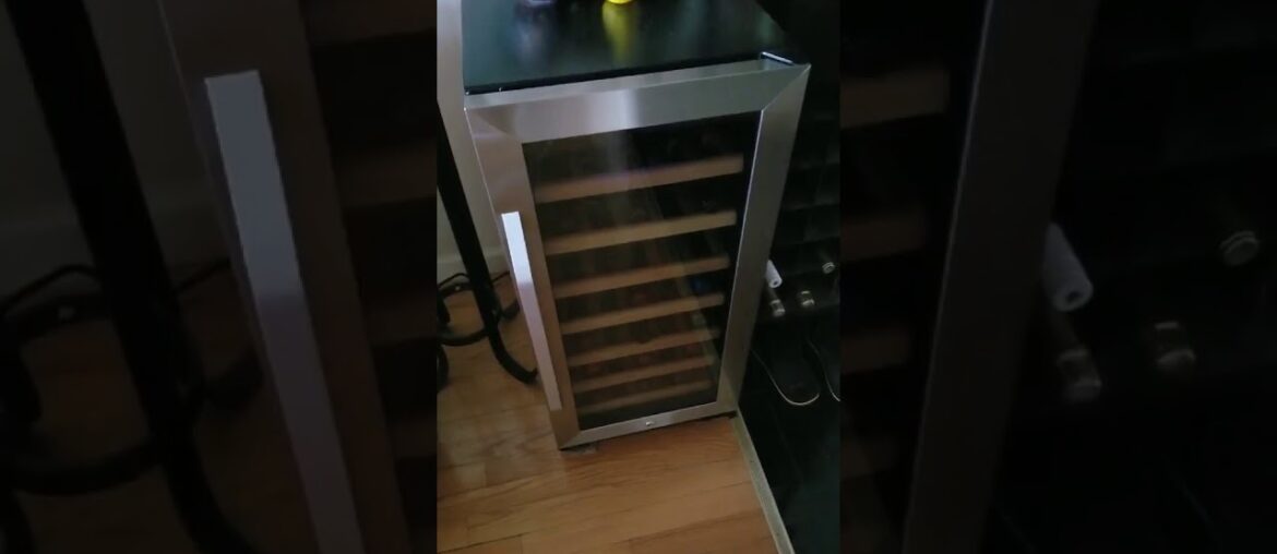 Lanbo 15 Inch Built In Wine Fridge Cooler, 33 Bottles Compressor Wine Cellar