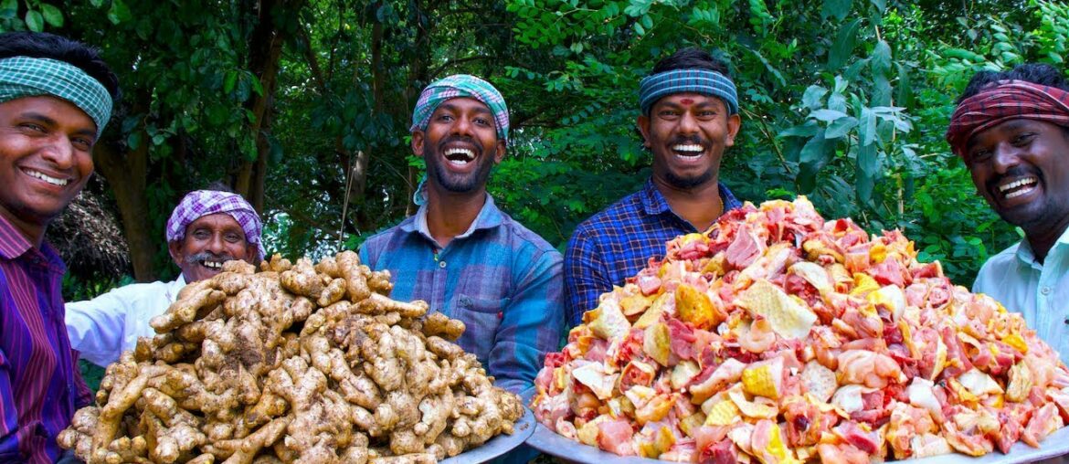 GINGER CHICKEN Recipe | Country Chicken Gravy Cooking In Village | South Indian Chicken Recipe