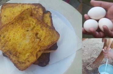 Sweet egg bread toast recipe | Desi village secret | village food