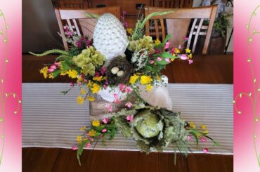 SIMPLE FRENCH COUNTRY SPRING CENTERPIECE - SPECIAL VISITOR IN M YARD - FRENCH COUNTRY SPRING DECOR