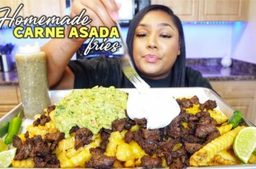 HOW TO MAKE CARNE ASADA FRIES | MUKBANG + RECIPE