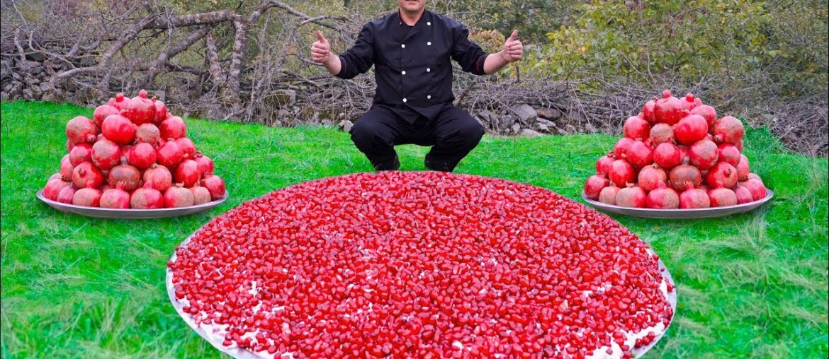 Pomegranate seeds salad recipe with green and potatoes | Wilderness Cooking Recipes Pomegranate seeds salad recipe with green and potatoes | Wilderness Cooking Recipes