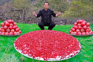 Pomegranate seeds salad recipe with green and potatoes | Wilderness Cooking Recipes