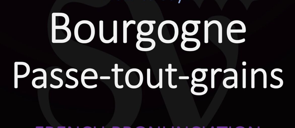 What is & How to Pronounce Bourgogne Passe tout grains? French Burgundy Wine Pronunciation What is & How to Pronounce Bourgogne Passe tout grains? French Burgundy Wine Pronunciation