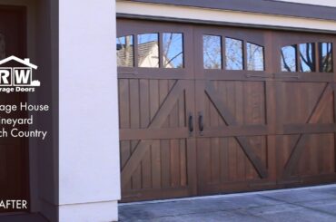 Before & After - Carriage House Vineyard French Country wood garage door