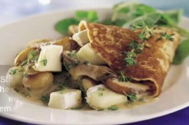 French Recipes : Mushroom and cheese crepes