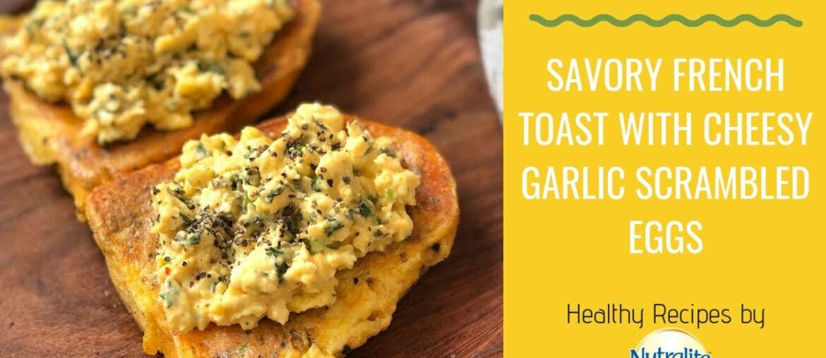 Savory French Toast With Cheesy Garlic Scrambled Eggs - Continental Recipes By Archana's Kitchen