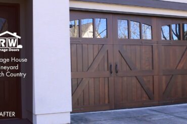 Before & After - Carriage House Vineyard French Country Wood Garage Door