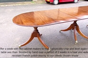 3 metre Regency Pedestal Dining Table before & after professional restoration