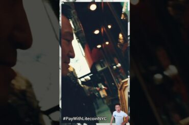 Paying with Litecoin at a French restaurant.