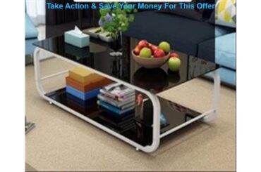 Review Modern tea table. Tempered glass tea table. Rectangular small family tea table..