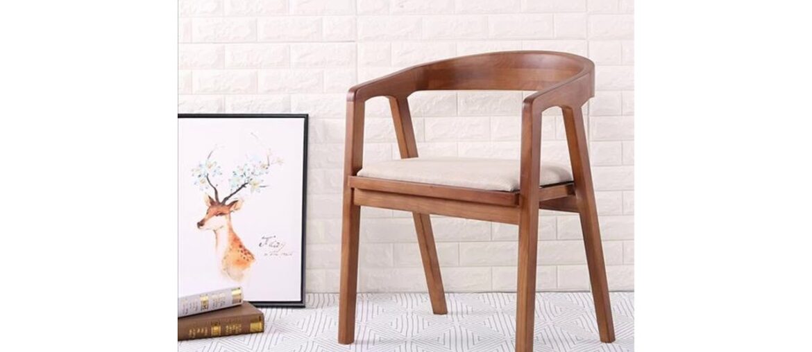 Slide Nordic wooden dining chair American vintage home furniture coffee restaurant bedroom study ca