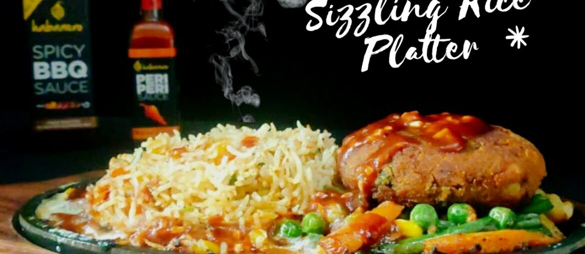 Veg Sizzler Recipe | Best Indian Restaurant Style Vegetable Aloo Tikki Sizzler | Peri Peri Rice Veg Sizzler Recipe | Best Indian Restaurant Style Vegetable Aloo Tikki Sizzler | Peri Peri Rice