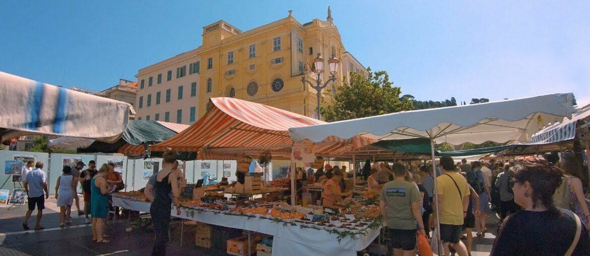 Walking Nice, France - Cours Saleya French Flower Market to I LOVE NICE Sign