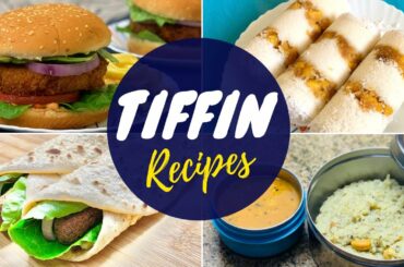 Veg. Tiffin recipes | Veg Burger | Soya Kebab Wrap | Banana Puttu | Ven Pongal