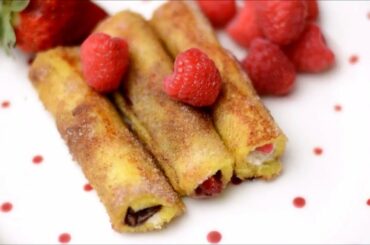 Tasty Nutella French Toast Roll ups. Easy Simple Tasty Recipes. Raspberry Nutella French Toast.