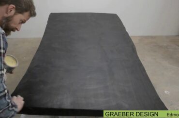 French Polishing a live edge dining table