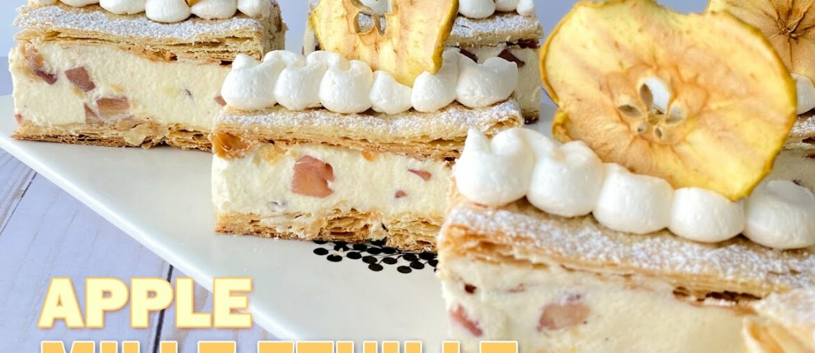 Mille-Feuillet | Cream Custard & Apple Napoleon Pastry 프랑스 전통 디저트 밀푀유 케이크