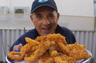 BEST FRIED SQUID RING RECIPE EVER! DORITOS CHIPS SQUID RINGS Fresh Caught, Cleaned and COOKED