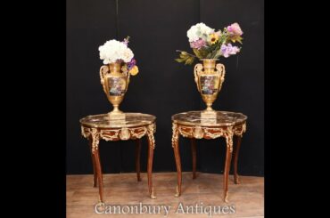 Pair French Side Tables   Empire Marble Tops   Canonbury Antiques