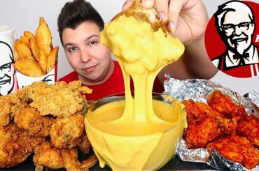 KFC CHICKEN with CHEESE SAUCE • Mukbang & Recipe