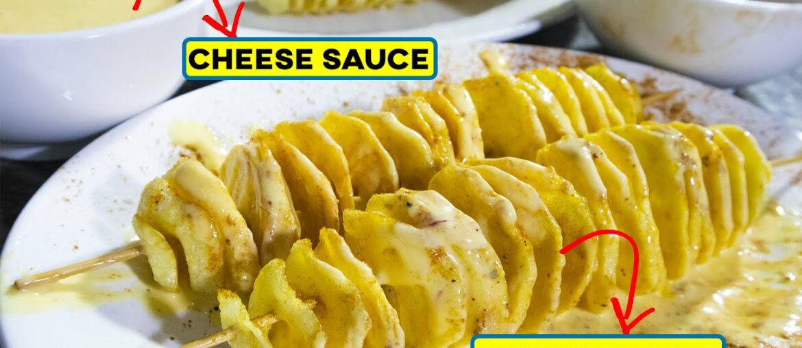 Spiral Fried Potato | Cheese Sauce Recipe with Crispy Tornado Potato | Kun Foods