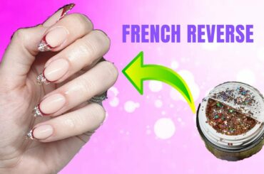 French Reverse Pailletée/ Rose Gold Nails for 2020!!!!