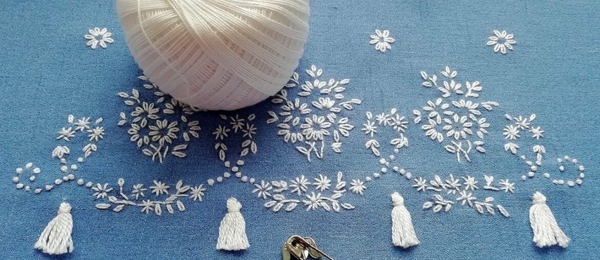 French embroidery border design | Easy Trick with safety pin @DAZAK Arts French embroidery border design | Easy Trick with safety pin @DAZAK Arts