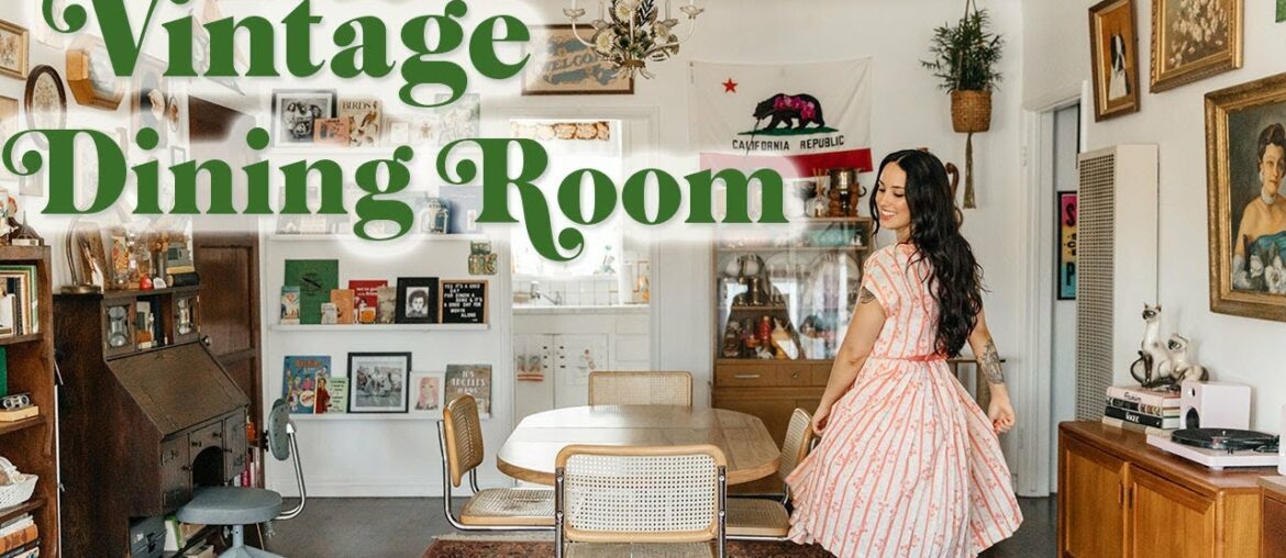 Mid-Century + Boho Dining Room Tour | Emily Vallely's Vintage Apartment