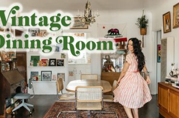 Mid-Century + Boho Dining Room Tour | Emily Vallely's Vintage Apartment