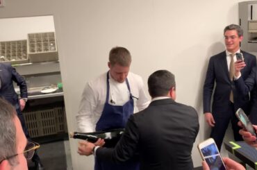 The French Laundry NYE champagne sabrage fail