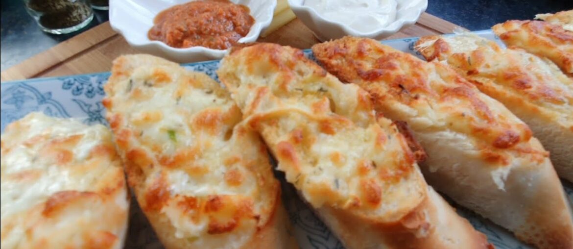 Easy Perfect Garlic Cheese Bread, Easy Breakfast, French Garlic Bread
