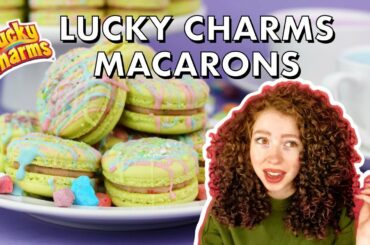 Lucky Charms Treats Macarons with Marshmallow Fluff
