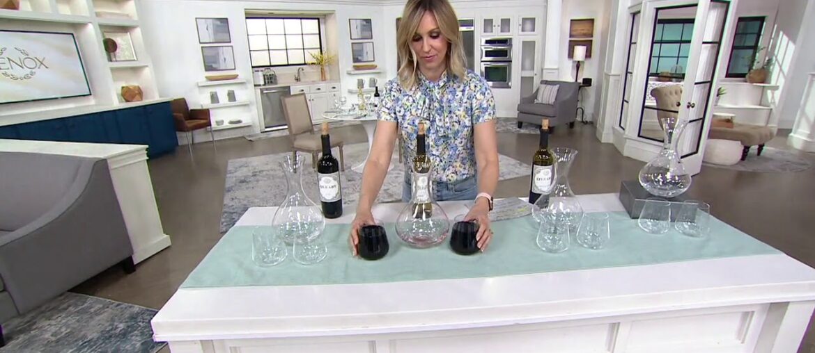 Lenox 3-Piece Tuscany Wine Decanter & Glass Set on QVC Lenox 3-Piece Tuscany Wine Decanter & Glass Set on QVC