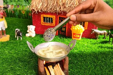 Miniature French Fries Recipe | MiniFood | Crispy Potato Fingers | #21 | MiniFoodNest