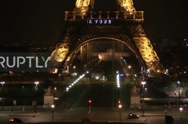 France: 'Stay at home' and 'thank you' messages projected on Eiffel Tower