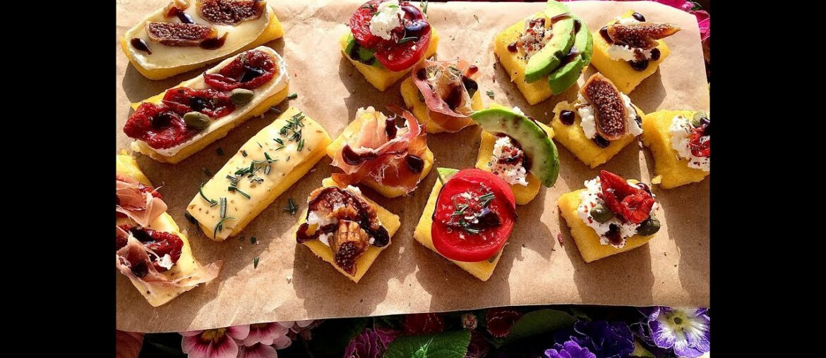 Polenta bruschetta is an ideal starter, a complement to wine and a light snack!